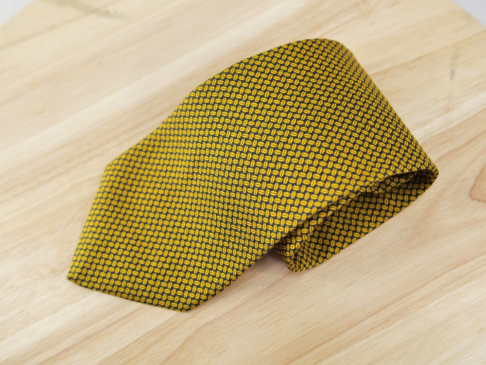 Brooks Brothers Makers Tie 100% Silk Yellow MADE IN USA 57.5x3.5